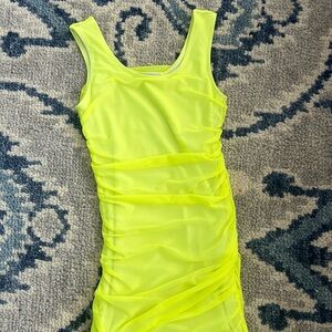 Cheryl kids neon yellow mini dress size medium. never worn without tags